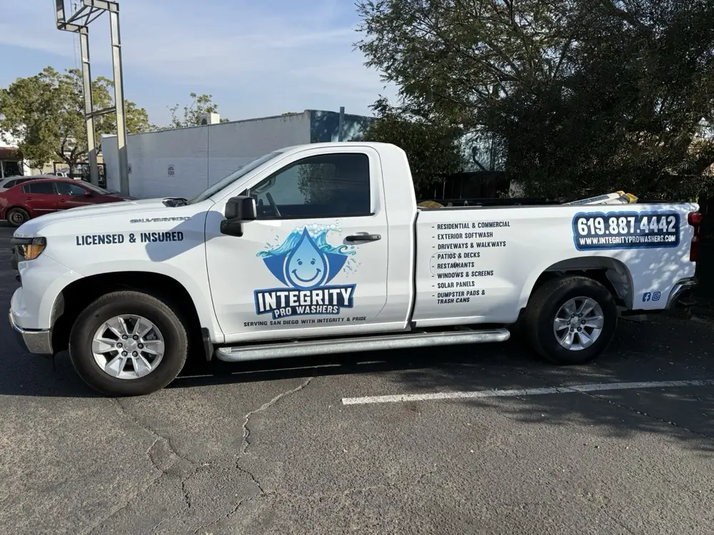 Integrity Pro Washers branded truck - an Echo Local client serving San Diego