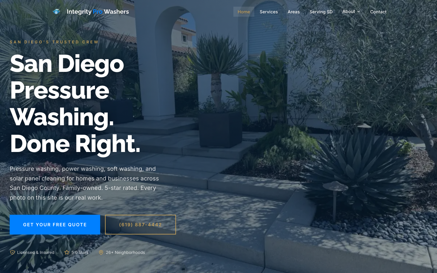Integrity Pro Washers website built by Echo Local