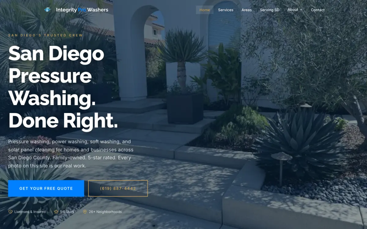 Integrity Pro Washers website