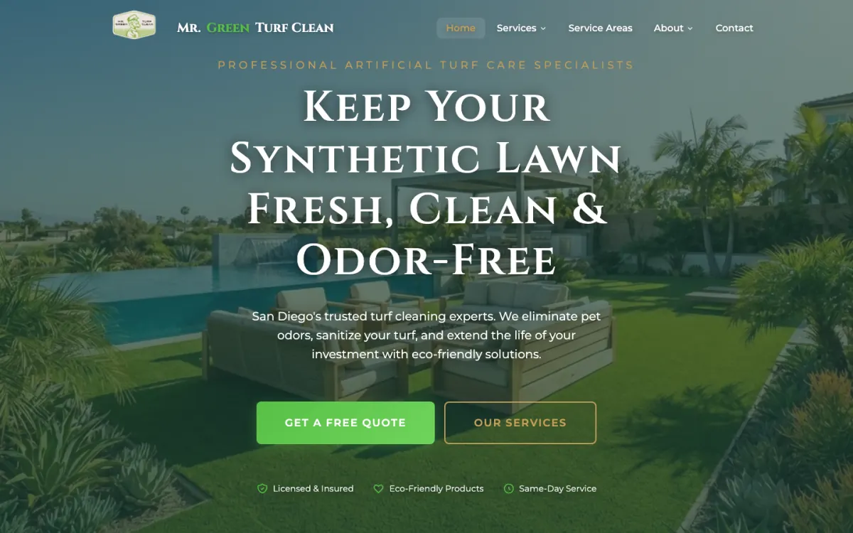 Mr Green Turf Clean website